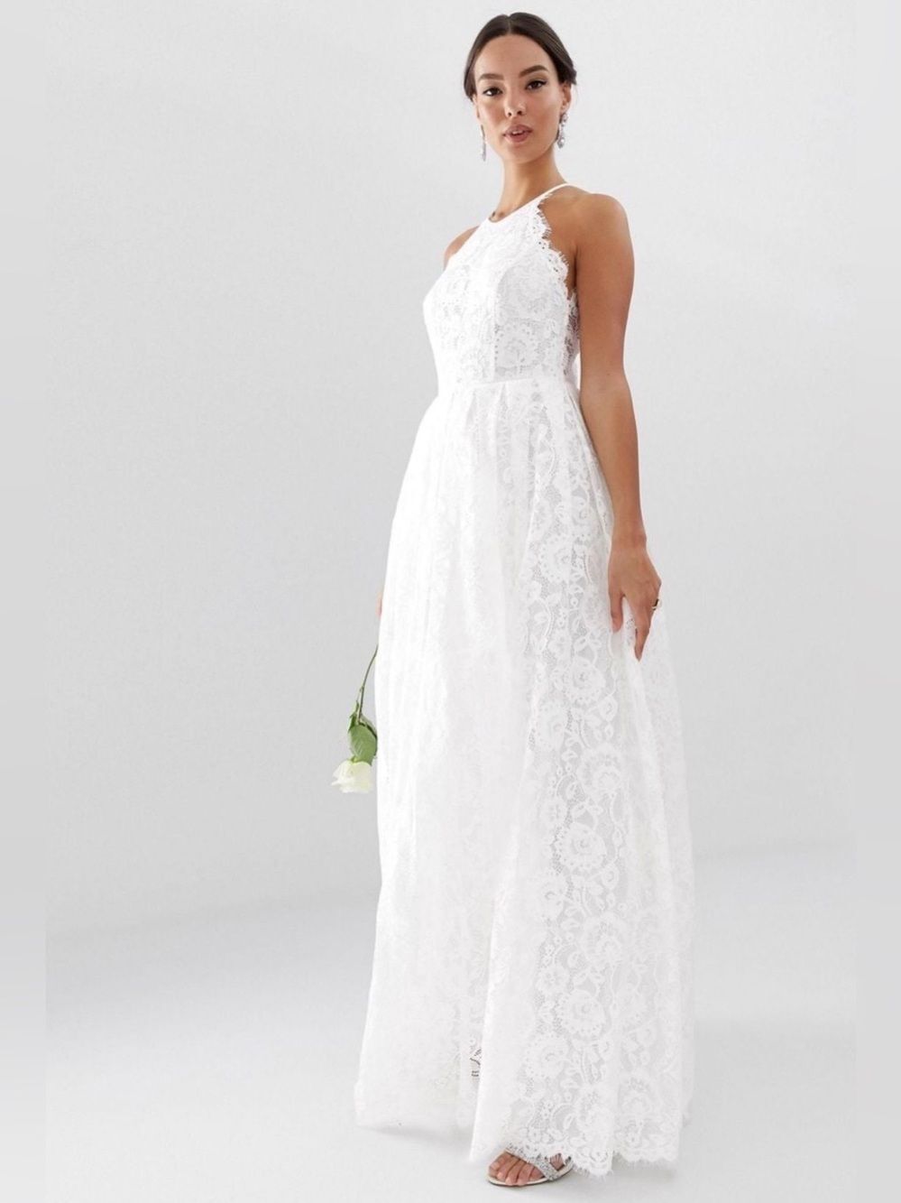 ASOS Edition White Lace Maxi Wedding Bridal Dress US 6 NWOT
